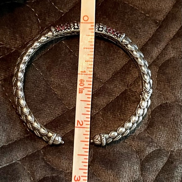 Barbara Bixby Sterling Silver, 18k Gold, Brazilian Garnet Cuff❤️ - Picture 7 of 8